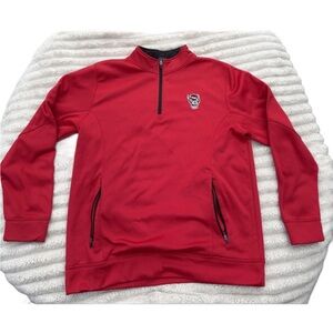 NC STATE (gender neutral) Colosseum Red and Black Quarter-Zip Pullover